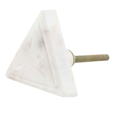 White Triangle Stone Dresser Knobs